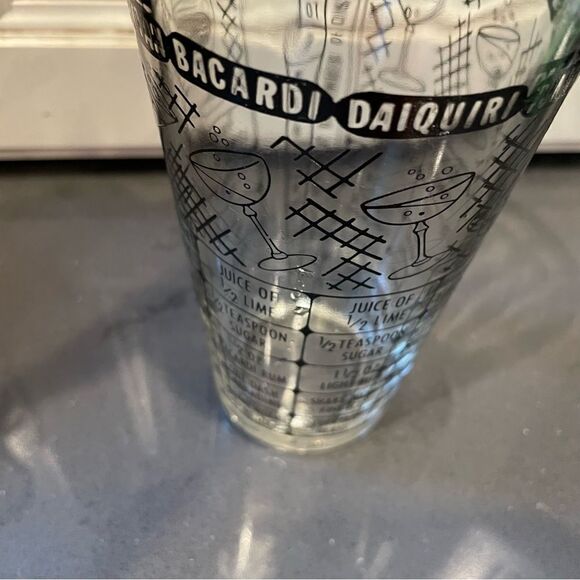 Vintage Federal Glass drink mixer printed graphic recipe tumbler - Picture 3 of 10